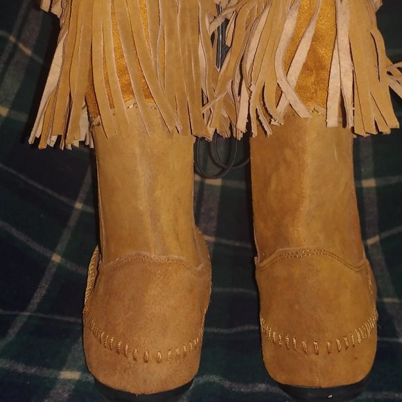 Brown Fringed Festival Boots - NWT - Size 7 - Picture 4 of 7